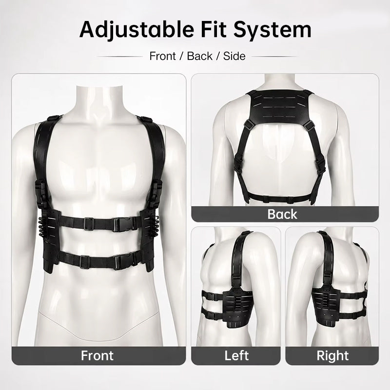 Tactical Shoulder Harness for Airsoft & Cosplay, Leon Kennedy Style Utility Chest Rig for Resident Evil Fans