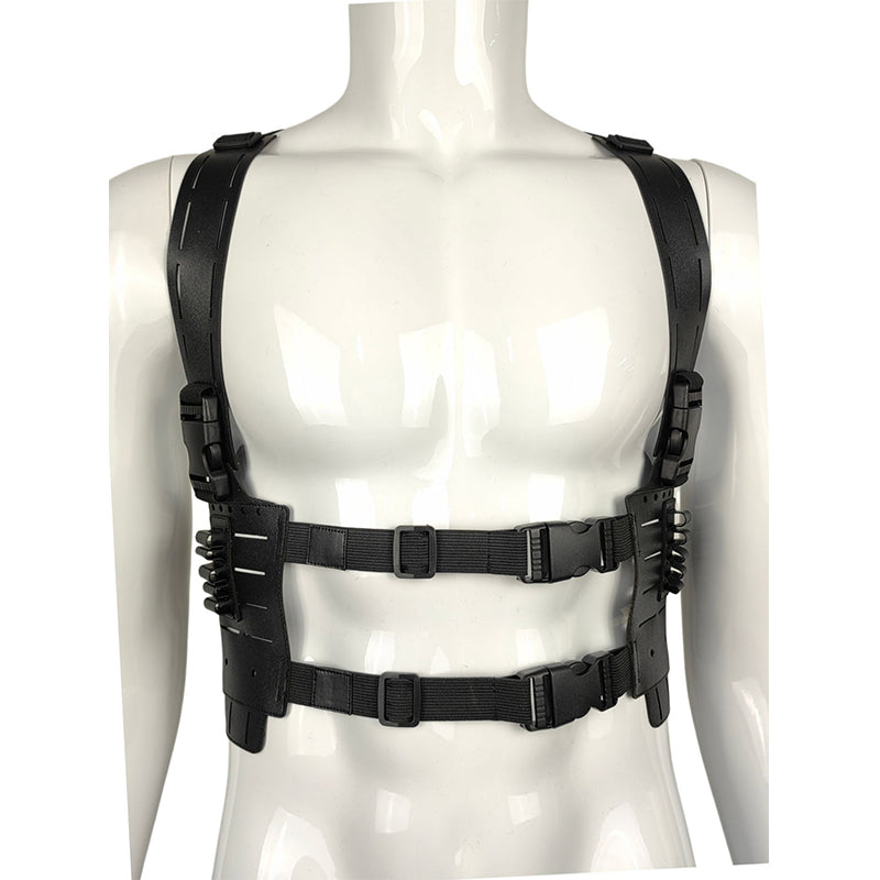 Tactical Shoulder Harness for Airsoft & Cosplay, Leon Kennedy Style Utility Chest Rig for Resident Evil Fans